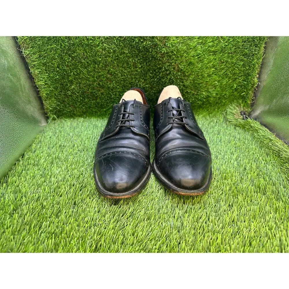 Allen Edmonds Clifton 3308 Derby Dress Shoes Men's 7.5 Black Leather Cap Toe